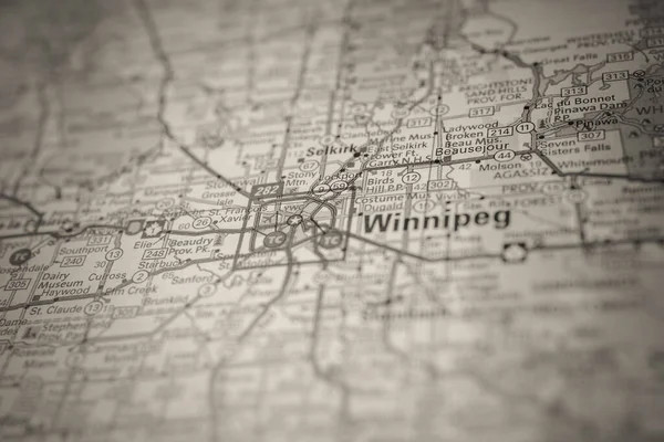 Winnipeg Interaktív Térképen — Stock Fotó