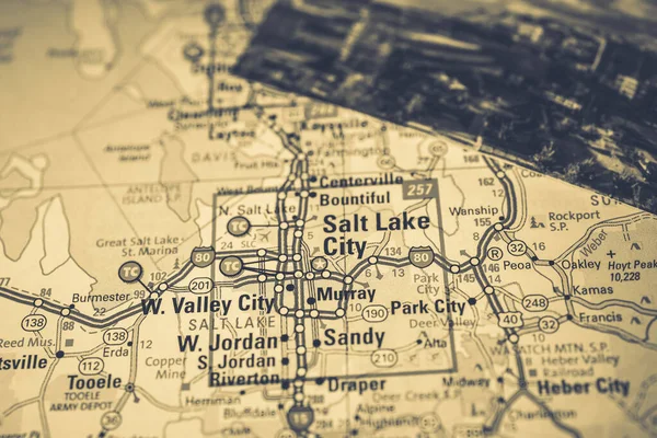 Salt Lake City Falls Usa Mapa Viaje Fondo — Foto de Stock