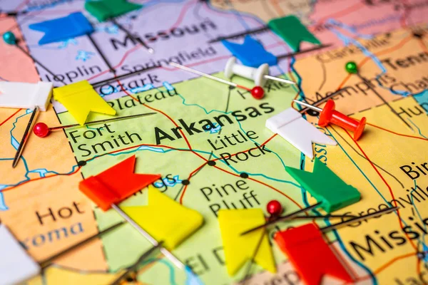 Arkansas Mapa Estados Unidos — Foto de Stock