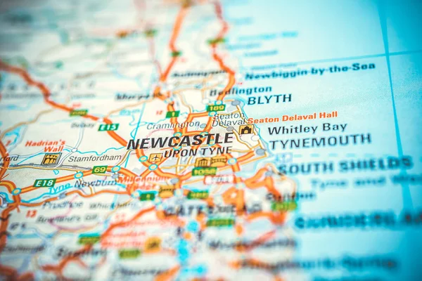 Newcastle Map Europe Background — Stock Photo, Image