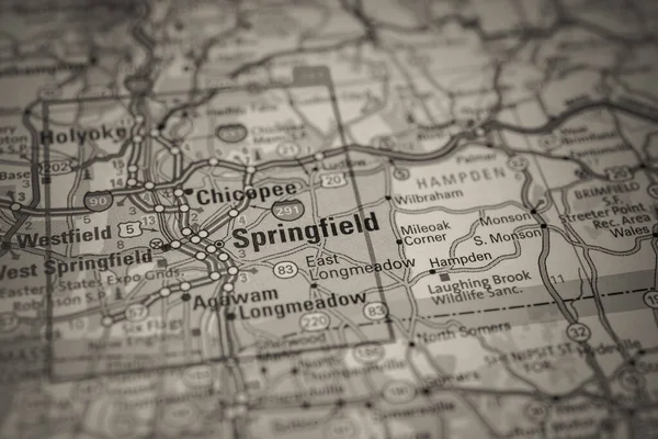 Springfield Egyesült Államok Térkép — Stock Fotó
