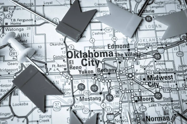 Oklahoma City Mapa Dos Eua — Fotografia de Stock