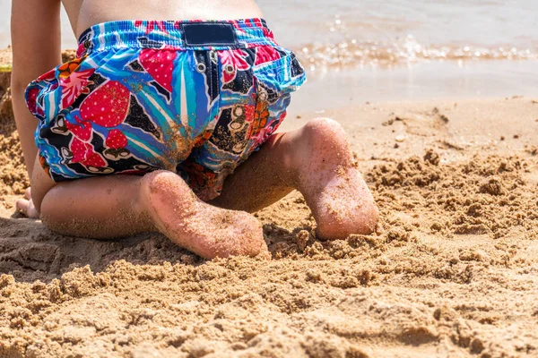 Children Feet Sand Sea Beach — Stock Photo, Image