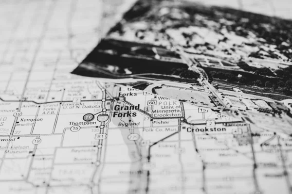 Grand Forks Eua Mapa Viagem Fundo — Fotografia de Stock