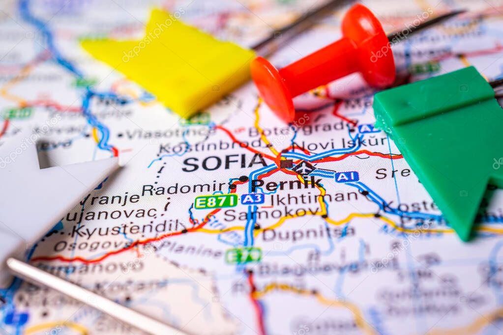 Sofia in the Europe map