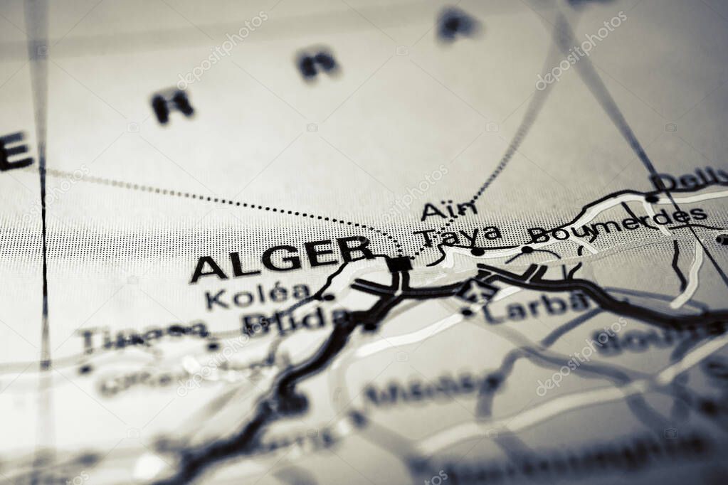 Alger on the map  background