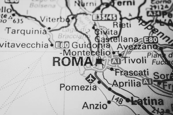 Rom Nella Mappa Europa — Foto Stock