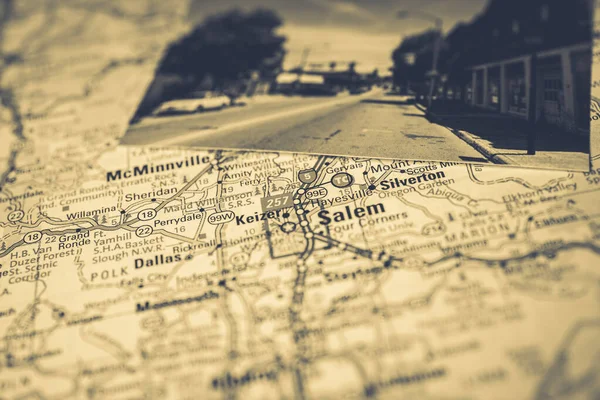 Salem Usa Travel Map Background — Stock Photo, Image