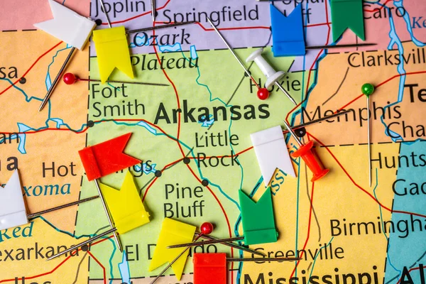 Arkansas Mapa Estados Unidos — Foto de Stock