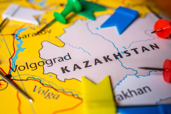 Kazakhstan on map of Europe