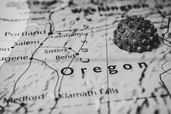 Oregon Pozadí Koronavirové Mapy — Stock fotografie