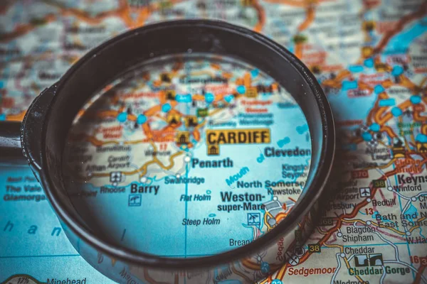 Cardiff England on map of Europe