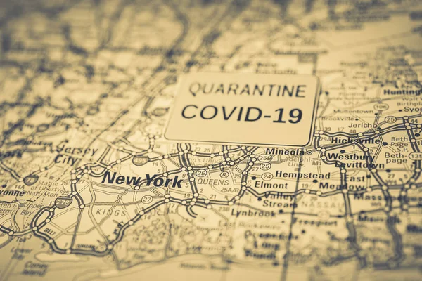 New York Coronavirus Covid Karantän Bakgrund — Stockfoto