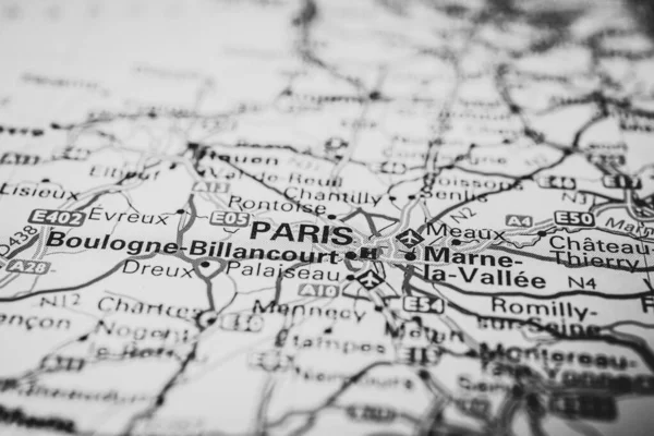 Parigi Sulla Mappa Europa — Foto Stock