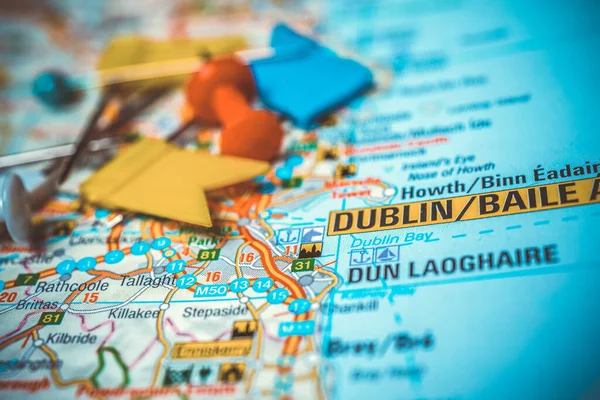 Dublin Auf Der Europakarte — Stockfoto