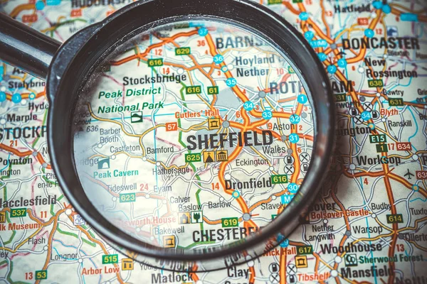 Sheffield Mapa Europa — Fotografia de Stock