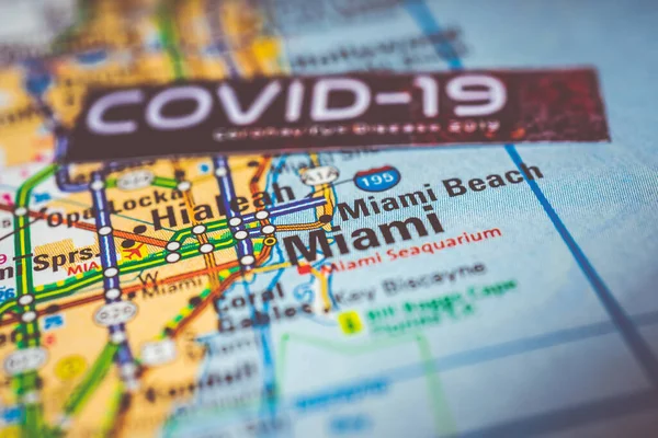 Miami Coronavirus Covid Karantina Geçmişi — Stok fotoğraf