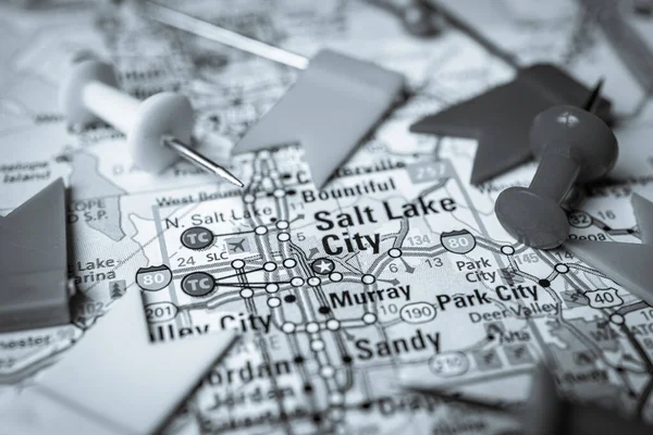 Salt Lake City Sur Carte États Unis — Photo