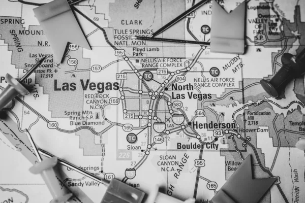 Las Vegas Sulla Mappa Degli Stati Uniti — Foto Stock