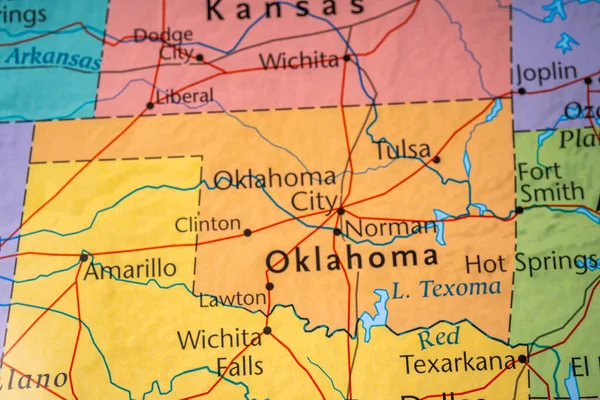 Oklahoma Mapa Estados Unidos — Foto de Stock