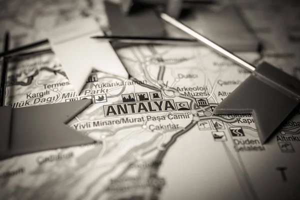 Antalya Mapě Evropy — Stock fotografie