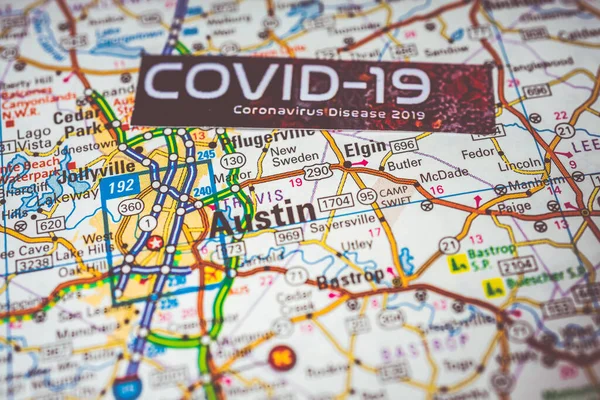 Austin Coronavirus Covid Karantän Bakgrund — Stockfoto