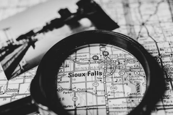 Sioux Falls Usa Carte Voyage Arrière Plan — Photo