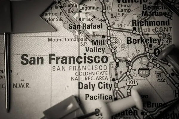 San Francisco Mapa Estados Unidos — Foto de Stock