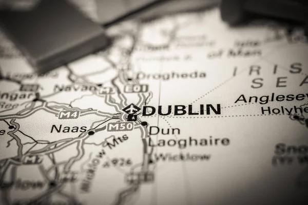 Dublin Auf Der Europa Karte — Stockfoto