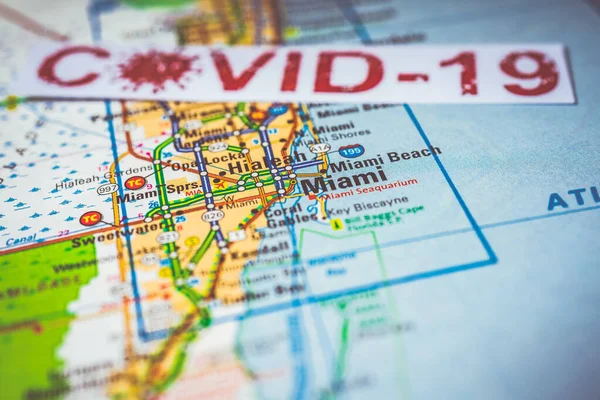 Miami Coronavirus Covid Karantän Bakgrund — Stockfoto