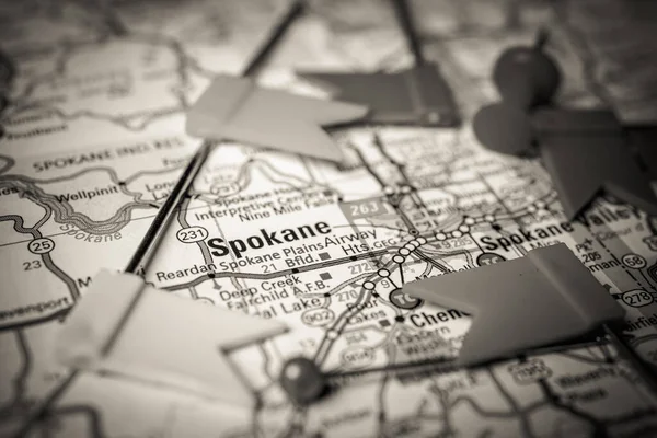 Spokane Mapa Estados Unidos — Foto de Stock