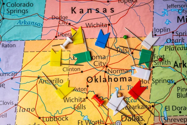 Oklahoma Mapa Estados Unidos — Foto de Stock