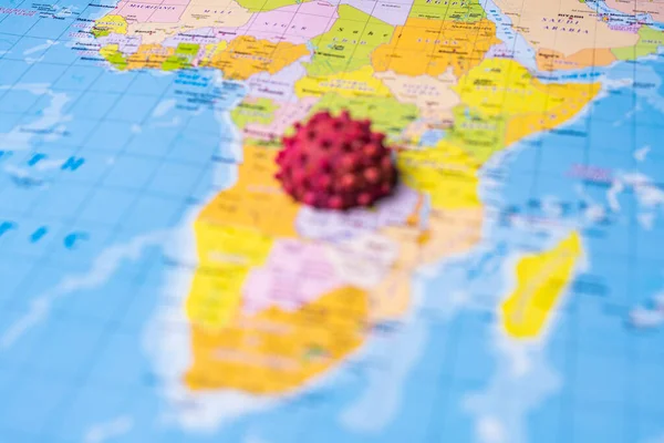 África Sobre Coronavírus Mapa Fundo — Fotografia de Stock