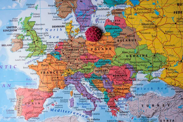 Europa Coronavirus Mappa Sfondo — Foto Stock