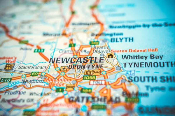 Newcastle Map Europe Background — Stock Photo, Image