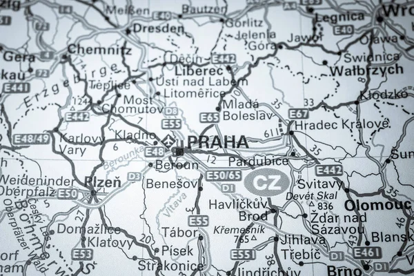 Praha Mapa Europa — Foto de Stock