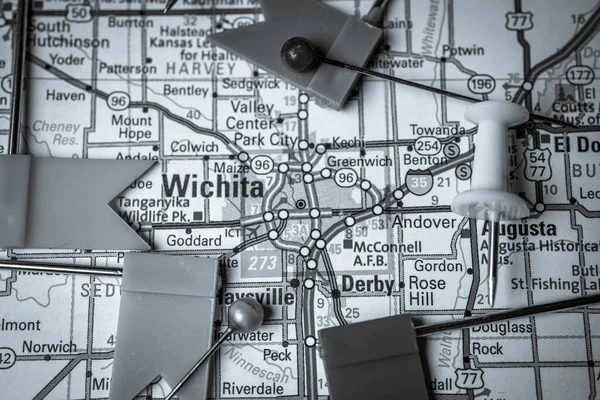 Wichita Mapa Estados Unidos — Foto de Stock