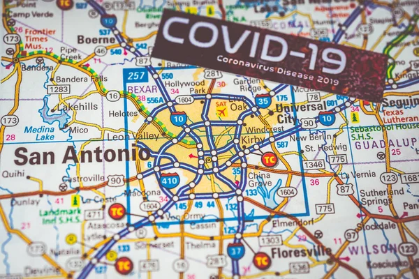 San Antonio Coronavirus Covid Karantän Bakgrund — Stockfoto