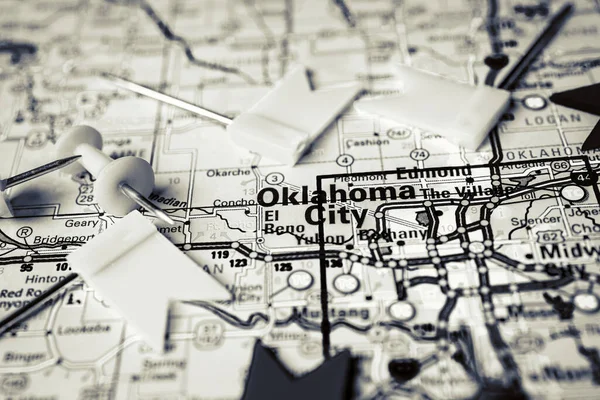 Oklahoma City Mapa Dos Eua — Fotografia de Stock