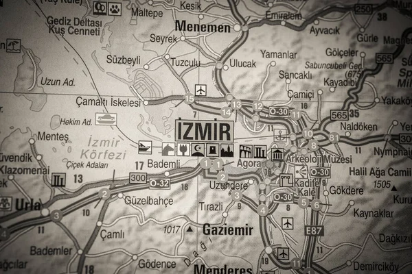 Izmir Mapě Evropy — Stock fotografie