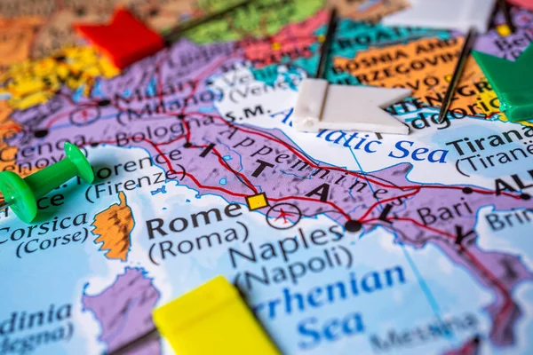 Italy on map of Europe