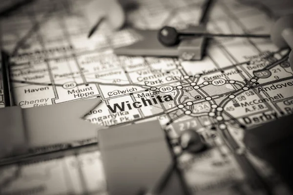 Wichita Mapa Estados Unidos — Foto de Stock