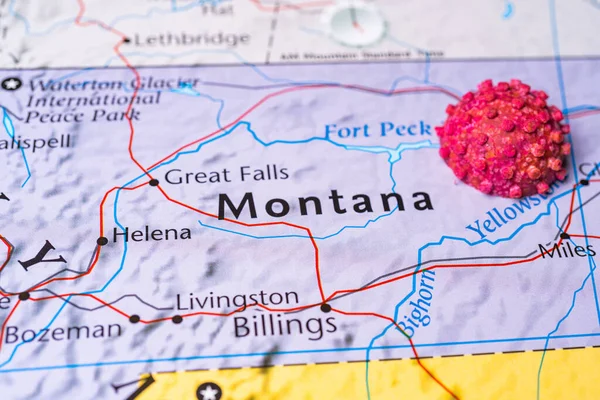 Montana Coronavirus Térkép Háttér — Stock Fotó