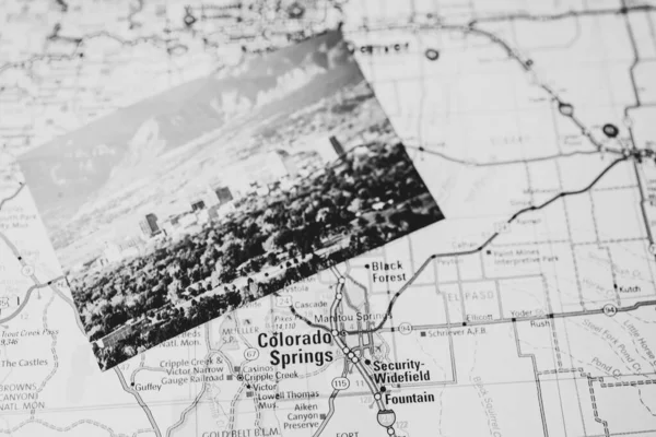 Colorado Springs Usa Cestovní Mapa Pozadí — Stock fotografie