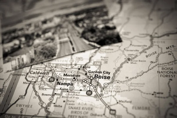 Boise Eua Mapa Viagem Fundo — Fotografia de Stock