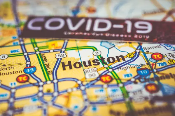 Houston Coronavirus Covid Sfondo Quarantena — Foto Stock