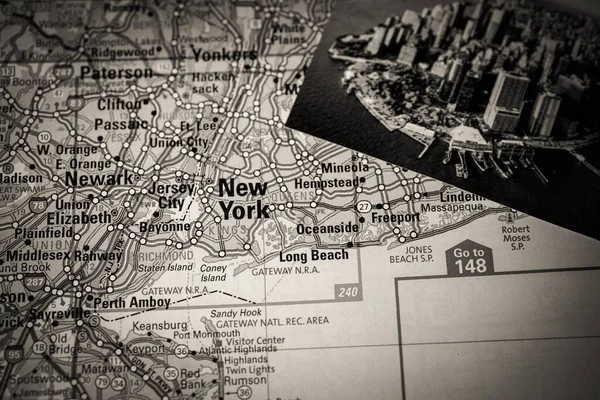 New York Usa Cestovní Mapa Pozadí — Stock fotografie