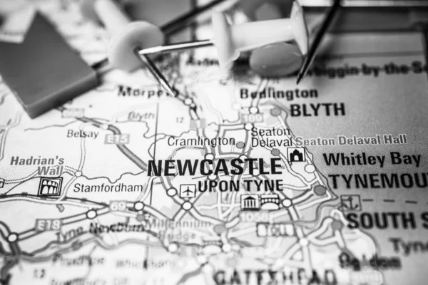 Newcastle Map Europe Background — Stock Photo, Image