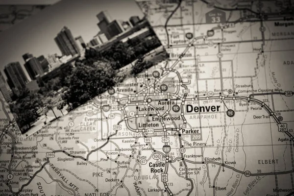 Denver Usa Mapa Viaje Fondo — Foto de Stock