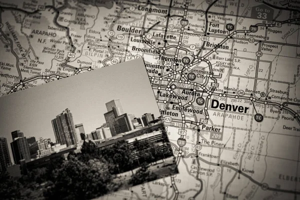 Denver Usa Mapa Viaje Fondo — Foto de Stock